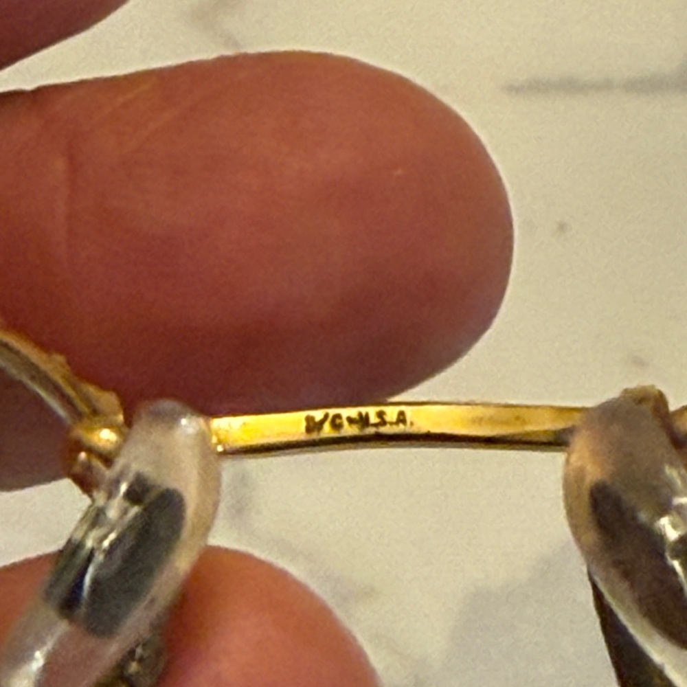 60’s Shuron Gold Oval Eyeglasses, Elegant Gold Oval Frame Glasses,gold pleated - Picture 7 of 7